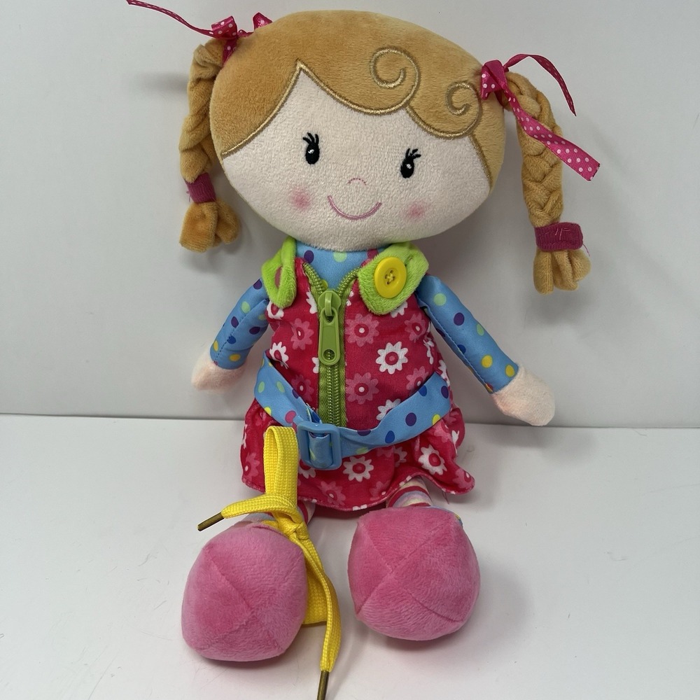 Snuggle Stuffs Sugar Snap Doll Plush Learn To Dress Toddler Sensory Activity Toy